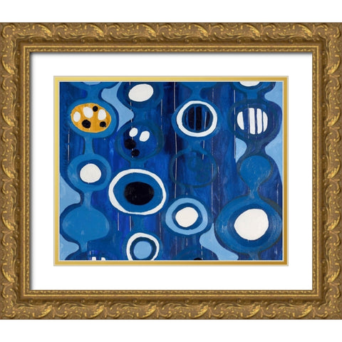 Big Blue I Gold Ornate Wood Framed Art Print with Double Matting by Ferrell, Erin McGee