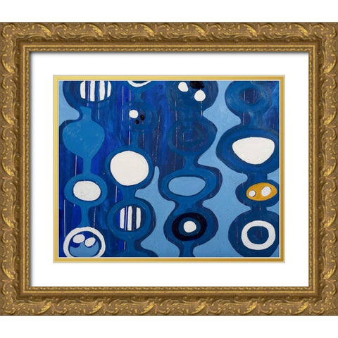 Big Blue II Gold Ornate Wood Framed Art Print with Double Matting by Ferrell, Erin McGee