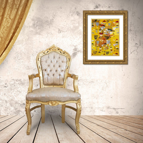 Slate Arrangement II Gold Ornate Wood Framed Art Print with Double Matting by Ferrell, Erin McGee