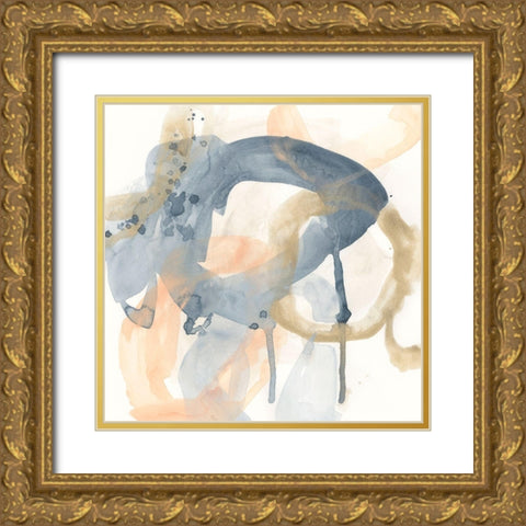 Liquid Blueprint V Gold Ornate Wood Framed Art Print with Double Matting by Vess, June Erica