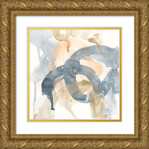 Liquid Blueprint VII Gold Ornate Wood Framed Art Print with Double Matting by Vess, June Erica