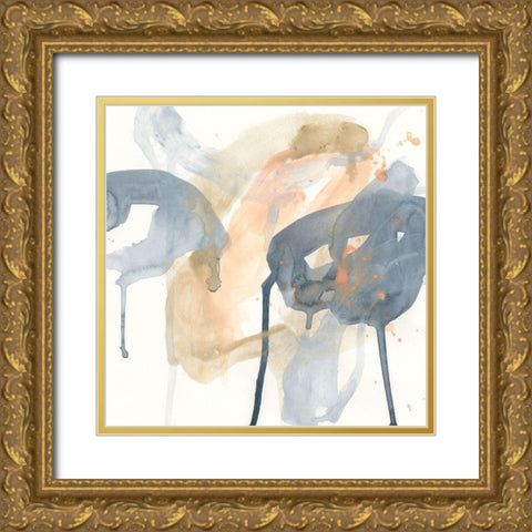 Liquid Blueprint VIII Gold Ornate Wood Framed Art Print with Double Matting by Vess, June Erica