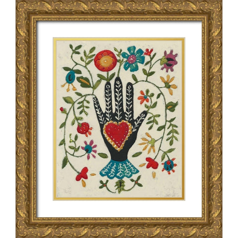 Corazon I Gold Ornate Wood Framed Art Print with Double Matting by Zarris, Chariklia