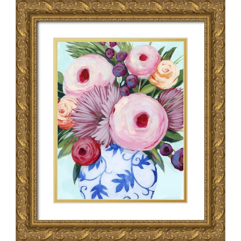 Clarity Blooms I Gold Ornate Wood Framed Art Print with Double Matting by Popp, Grace