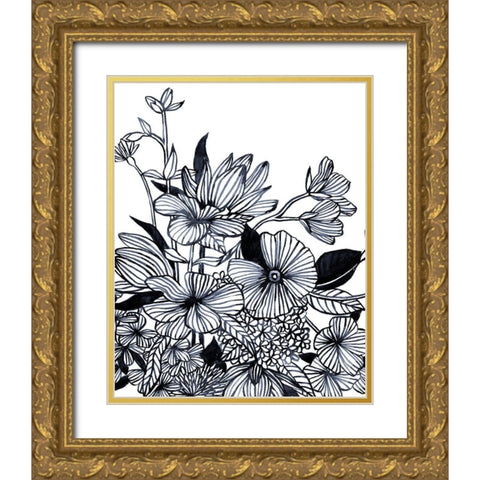 Wildflower Tangle I Gold Ornate Wood Framed Art Print with Double Matting by Scarvey, Emma