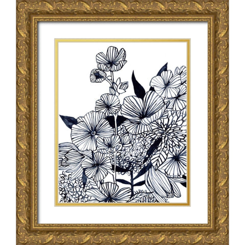 Wildflower Tangle III Gold Ornate Wood Framed Art Print with Double Matting by Scarvey, Emma