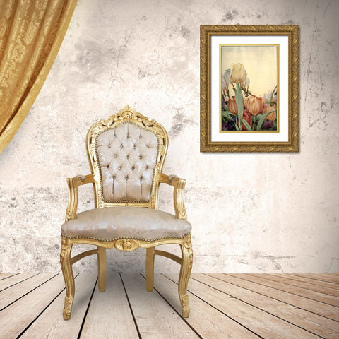 Garden Fantasy I Gold Ornate Wood Framed Art Print with Double Matting by Unknown