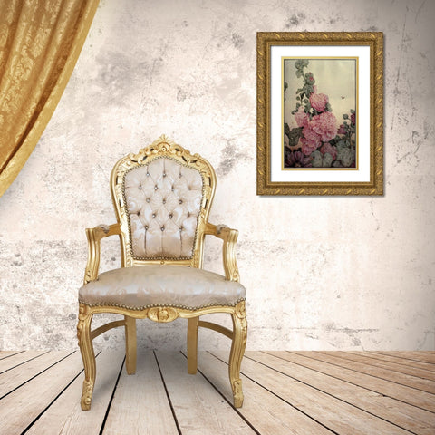 Garden Fantasy IV Gold Ornate Wood Framed Art Print with Double Matting by Unknown