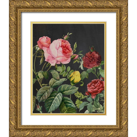 Redoutes Bouquet I Gold Ornate Wood Framed Art Print with Double Matting by Redoute, Pierre