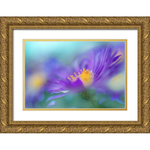 Gold and Purple in the Mist IV Gold Ornate Wood Framed Art Print with Double Matting by Hunt, Gillian