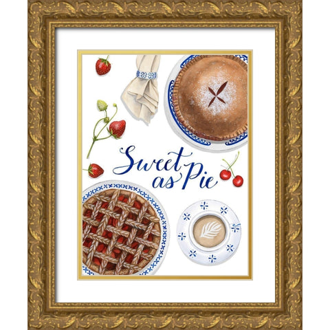 Sweet As Pie I Gold Ornate Wood Framed Art Print with Double Matting by Popp, Grace