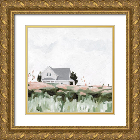 Custom House on a Hill I Gold Ornate Wood Framed Art Print with Double Matting by Scarvey, Emma
