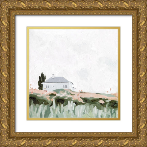 Custom House on a Hill II Gold Ornate Wood Framed Art Print with Double Matting by Scarvey, Emma