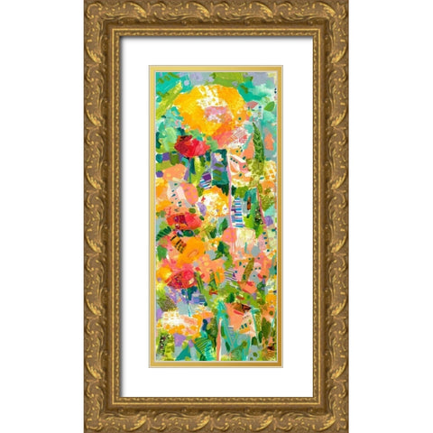 Custom Lime Garden I Gold Ornate Wood Framed Art Print with Double Matting by Grim, Tara Funk