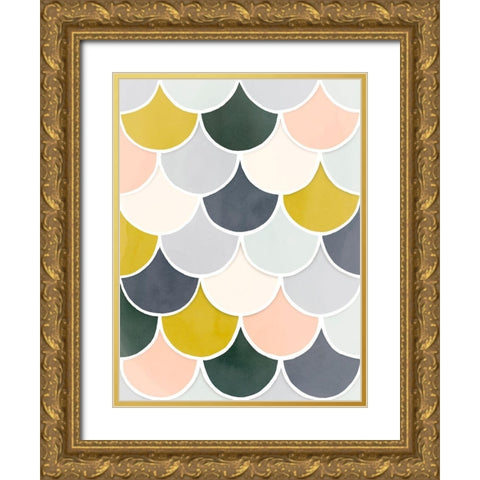 Pastel Scallops II Gold Ornate Wood Framed Art Print with Double Matting by Borges, Victoria