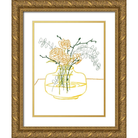 Starting Fresh I Gold Ornate Wood Framed Art Print with Double Matting by Wang, Melissa