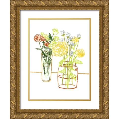 Starting Fresh II Gold Ornate Wood Framed Art Print with Double Matting by Wang, Melissa