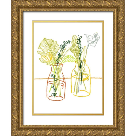 Starting Fresh III Gold Ornate Wood Framed Art Print with Double Matting by Wang, Melissa