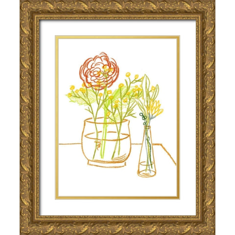 Starting Fresh IV Gold Ornate Wood Framed Art Print with Double Matting by Wang, Melissa