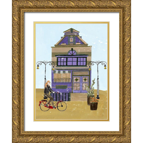 Local Cafe III Gold Ornate Wood Framed Art Print with Double Matting by Wang, Melissa