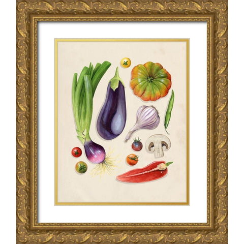 Vegetable Garden I Gold Ornate Wood Framed Art Print with Double Matting by Popp, Grace