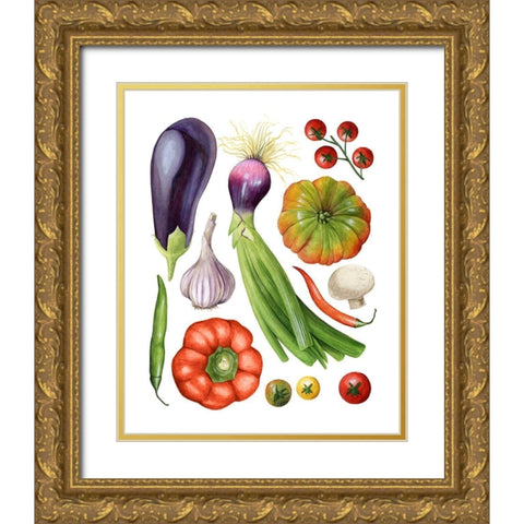 Home Harvest II Gold Ornate Wood Framed Art Print with Double Matting by Popp, Grace