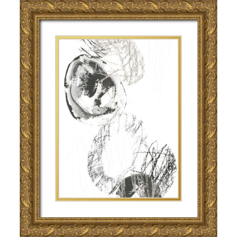 Scribble Stones II Gold Ornate Wood Framed Art Print with Double Matting by Vess, June Erica