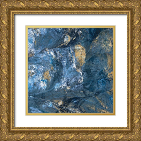 Gilded Indigo II Gold Ornate Wood Framed Art Print with Double Matting by Fagalde, Jarman