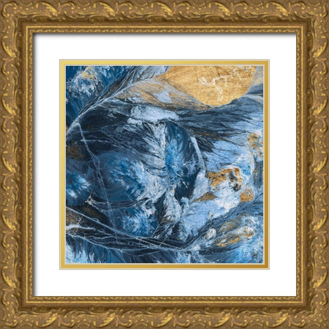 Gilded Indigo IV Gold Ornate Wood Framed Art Print with Double Matting by Fagalde, Jarman