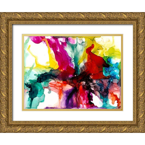 Jeweltone Prism I Gold Ornate Wood Framed Art Print with Double Matting by Goldberger, Jennifer