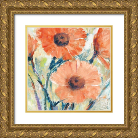 Flowers in Bloom II Gold Ornate Wood Framed Art Print with Double Matting by OToole, Tim