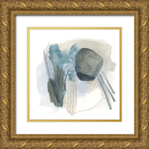 Stone Elilpses III Gold Ornate Wood Framed Art Print with Double Matting by Vess, June Erica