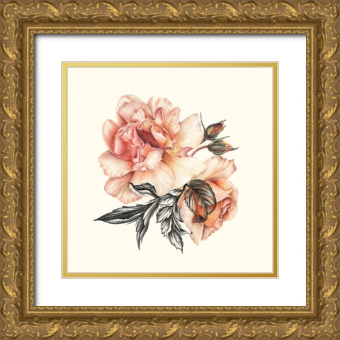 The Light of Day Rose II Gold Ornate Wood Framed Art Print with Double Matting by Liama, Lily