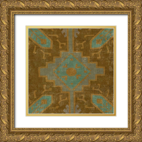 Western Weave II Gold Ornate Wood Framed Art Print with Double Matting by Zarris, Chariklia