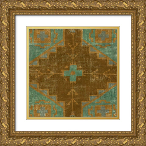 Western Weave III Gold Ornate Wood Framed Art Print with Double Matting by Zarris, Chariklia