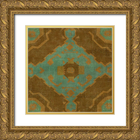 Western Weave IV Gold Ornate Wood Framed Art Print with Double Matting by Zarris, Chariklia