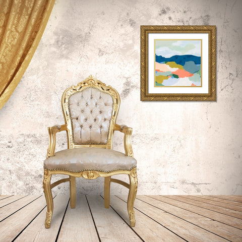 Mountain Mosaic II Gold Ornate Wood Framed Art Print with Double Matting by Vess, June Erica