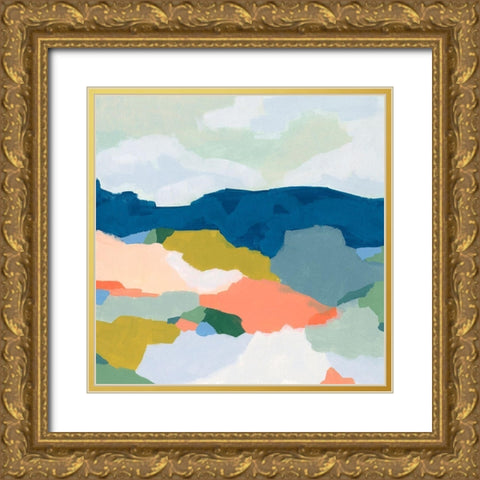 Mountain Mosaic II Gold Ornate Wood Framed Art Print with Double Matting by Vess, June Erica