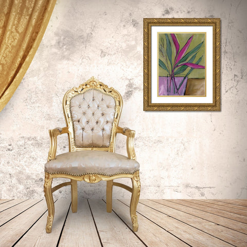 Fuchsia Stems I Gold Ornate Wood Framed Art Print with Double Matting by Moore, Regina
