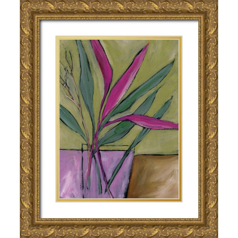 Fuchsia Stems I Gold Ornate Wood Framed Art Print with Double Matting by Moore, Regina