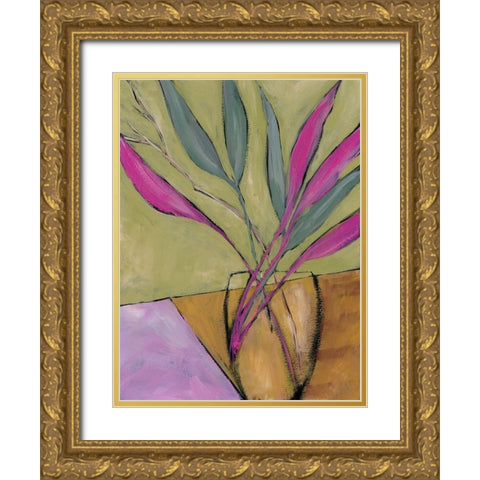 Fuchsia Stems II Gold Ornate Wood Framed Art Print with Double Matting by Moore, Regina