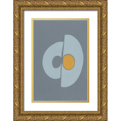 Quaternary Trilogy III Gold Ornate Wood Framed Art Print with Double Matting by Moore, Regina