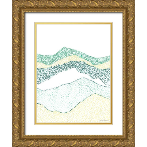 Terra Dots I Gold Ornate Wood Framed Art Print with Double Matting by Lam, Vanna