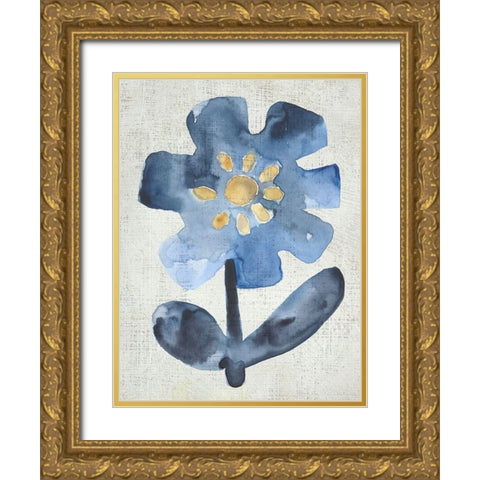 Sea Flower I Gold Ornate Wood Framed Art Print with Double Matting by Zarris, Chariklia