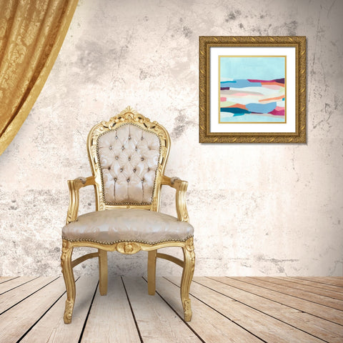 Stratascape I Gold Ornate Wood Framed Art Print with Double Matting by Vess, June Erica