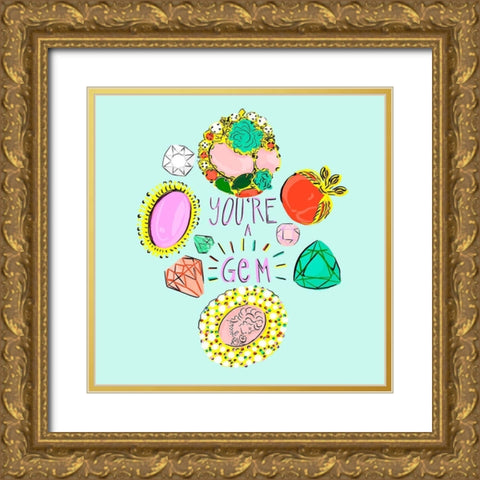 Oceans Bottom I Gold Ornate Wood Framed Art Print with Double Matting by Blanckslate