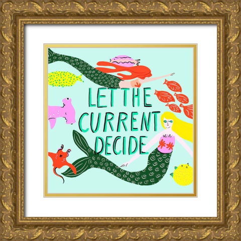 Oceans Bottom II Gold Ornate Wood Framed Art Print with Double Matting by Blanckslate