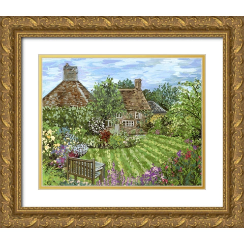 Lavender Lane I Gold Ornate Wood Framed Art Print with Double Matting by Wang, Melissa