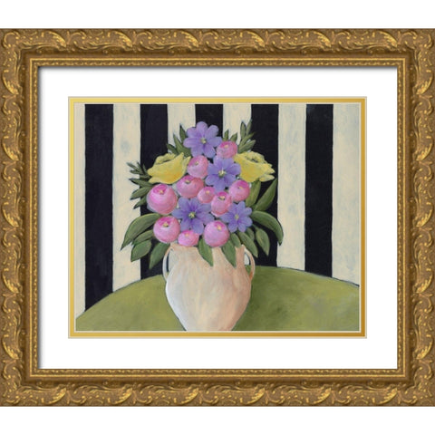 Subtle Bouquet I Gold Ornate Wood Framed Art Print with Double Matting by Moore, Regina