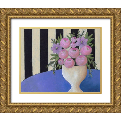 Subtle Bouquet II Gold Ornate Wood Framed Art Print with Double Matting by Moore, Regina